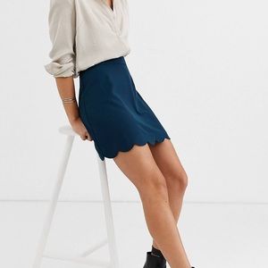 A-line Mini Skirt with Scallop Hem